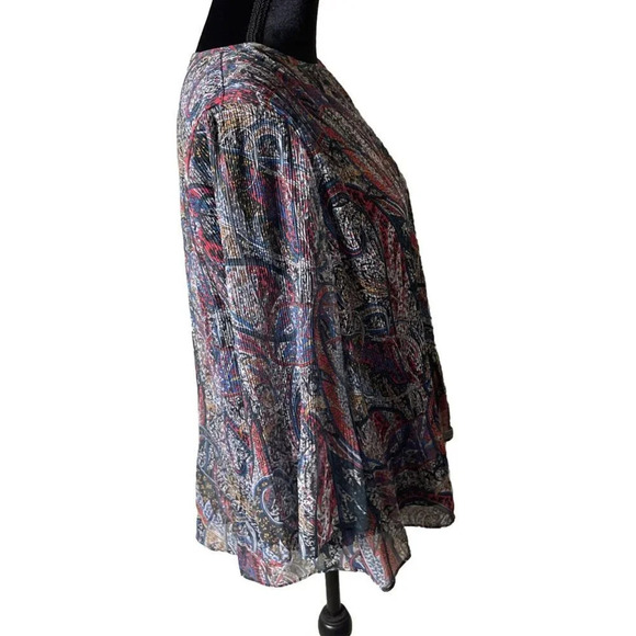 Ted Baker London Women’s 4 US Large Beaatha Metallic Thread‎ Paisley Top Blouse - Picture 3 of 8